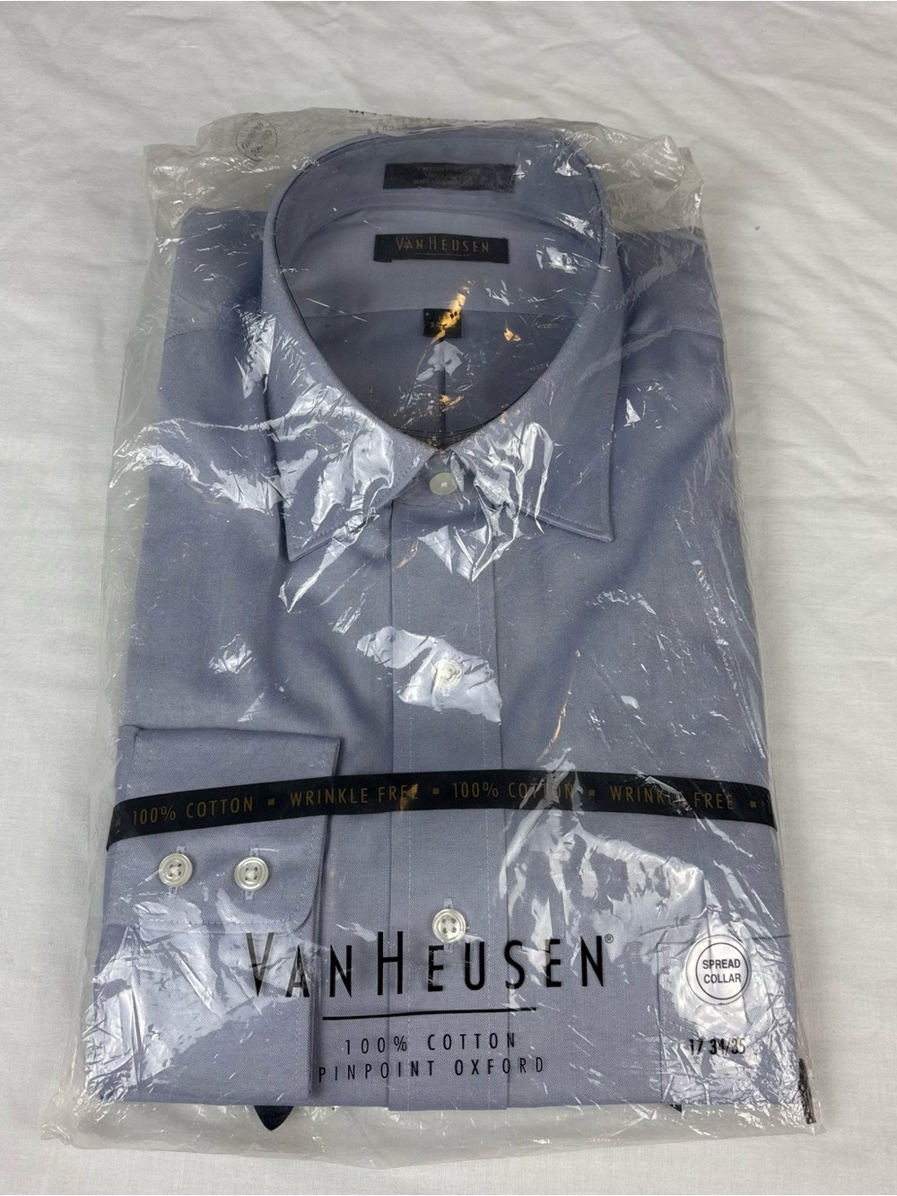 Van Heusen Men's Light Blue Dress Shirt - Spread Collar
